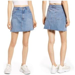 NWT - Topshop Moto Frayed Denim Skirt
